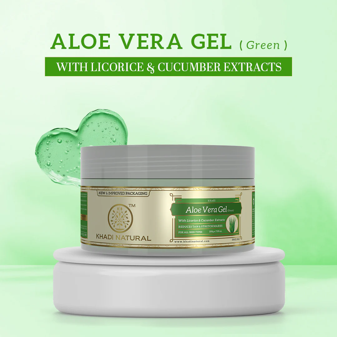 Khadi Natural Aloe Vera (Green) Facial Massage Gel With Licorice & Cucumber Extracts - Fresh & Hydrated - 200gm - Image 7