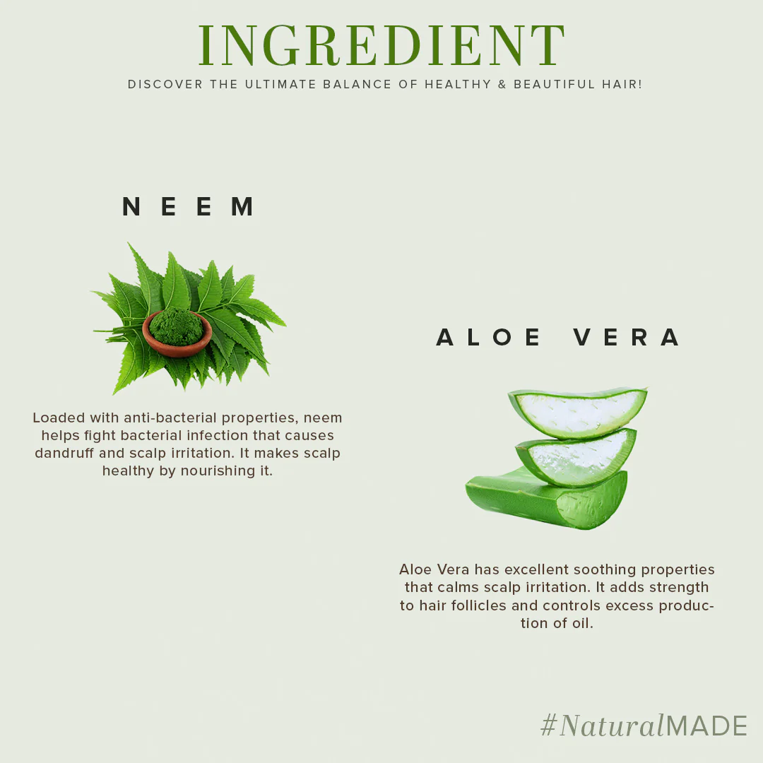 Khadi Natural Neem & Aloevera Hair Cleanser SLS & Paraben Free - 210ml - Image 3