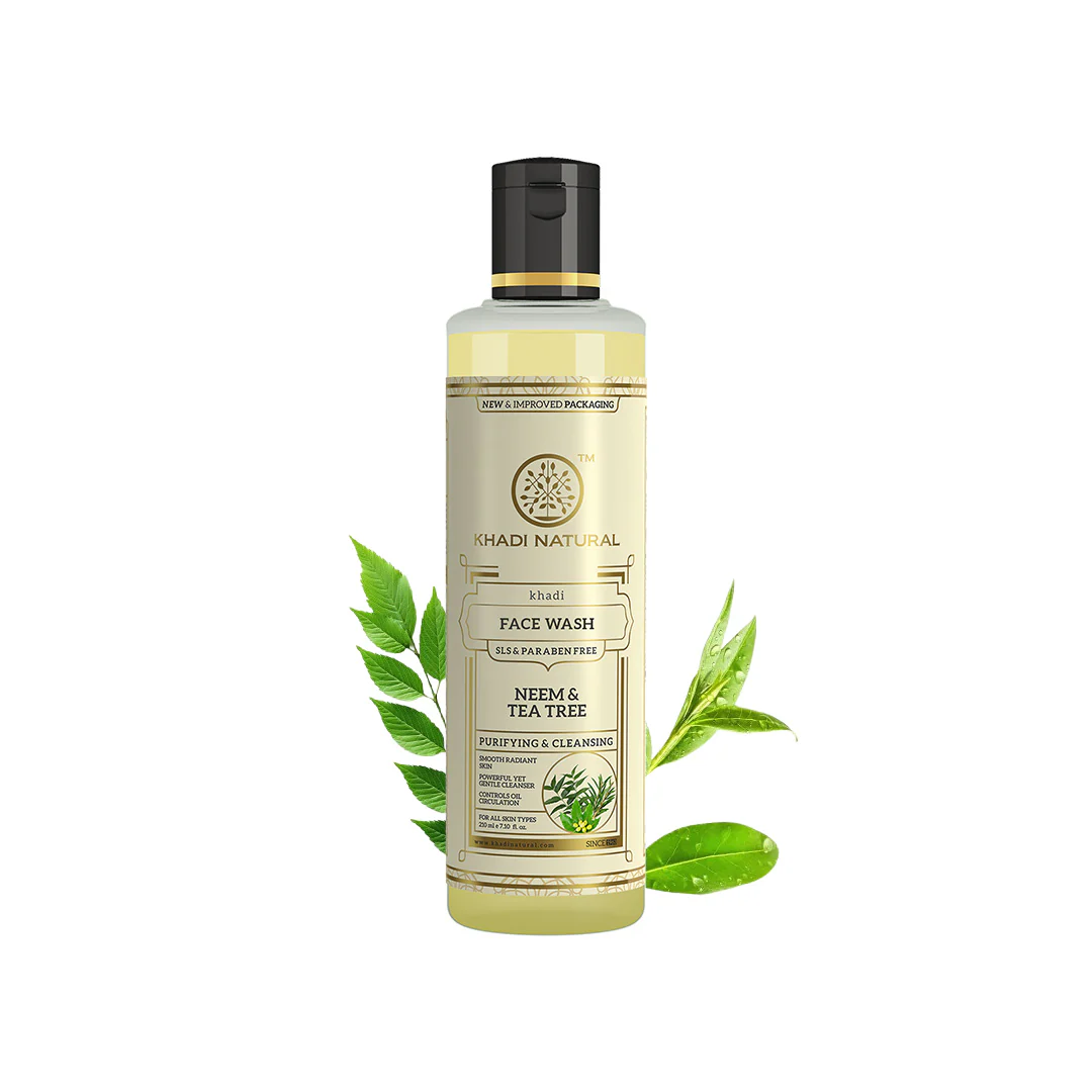 Khadi Natural Neem & Tea Tree Face Wash SLS & Paraben Free - 210ml - Image 5