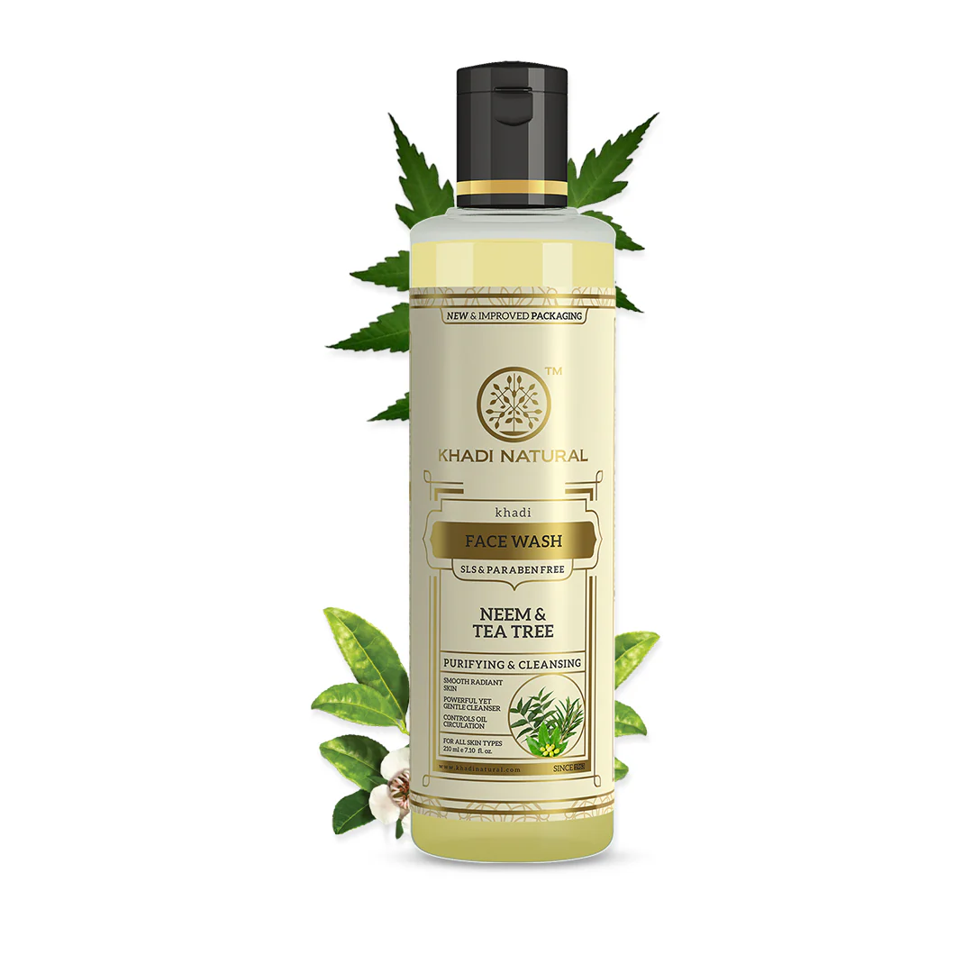 Khadi Natural Neem & Tea Tree Face Wash SLS & Paraben Free - 210ml - Image 6