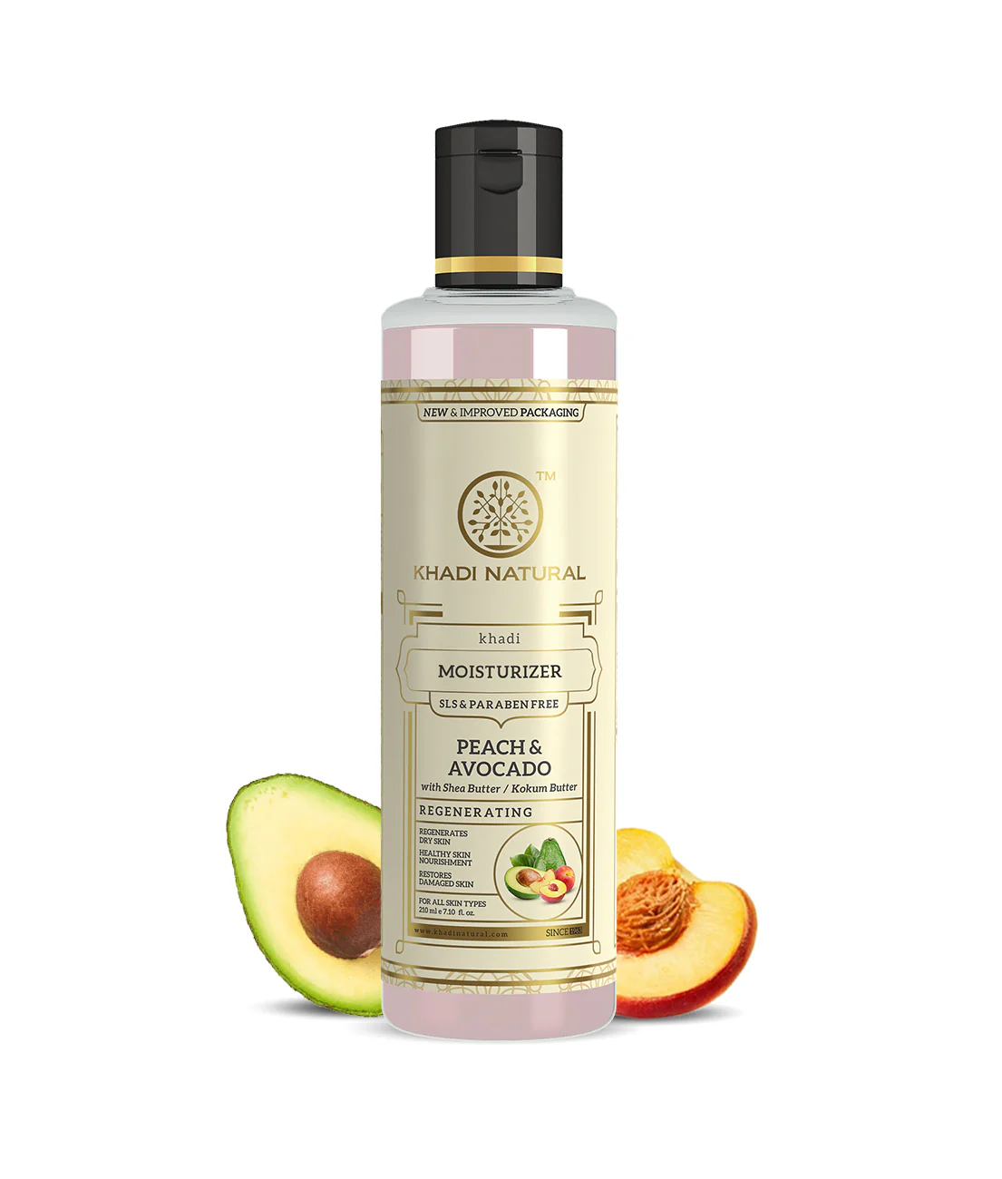 Khadi Natural Peach Avocado Moisturizer with SLS & Paraben Free - 210ml - Image 6