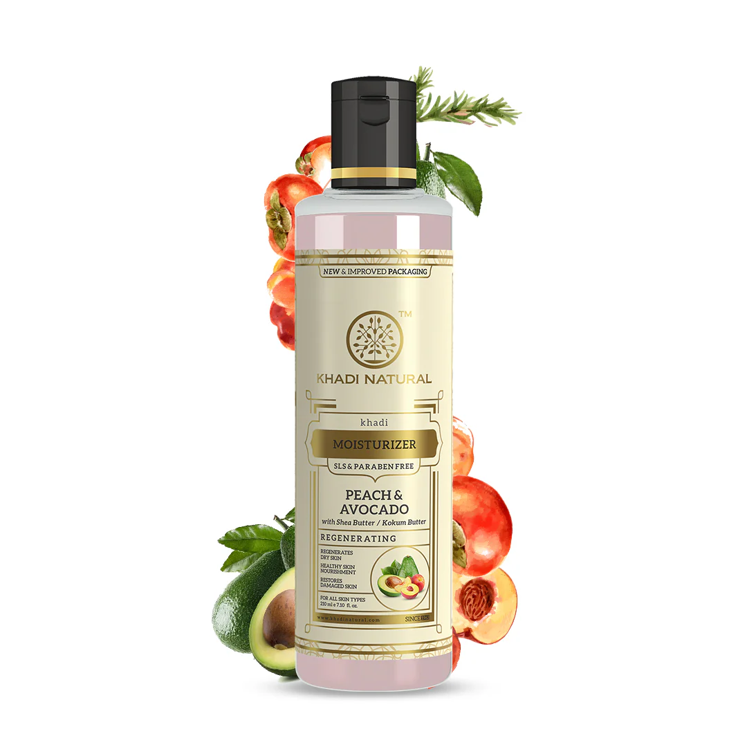 Khadi Natural Peach Avocado Moisturizer with SLS & Paraben Free - 210ml - Image 7