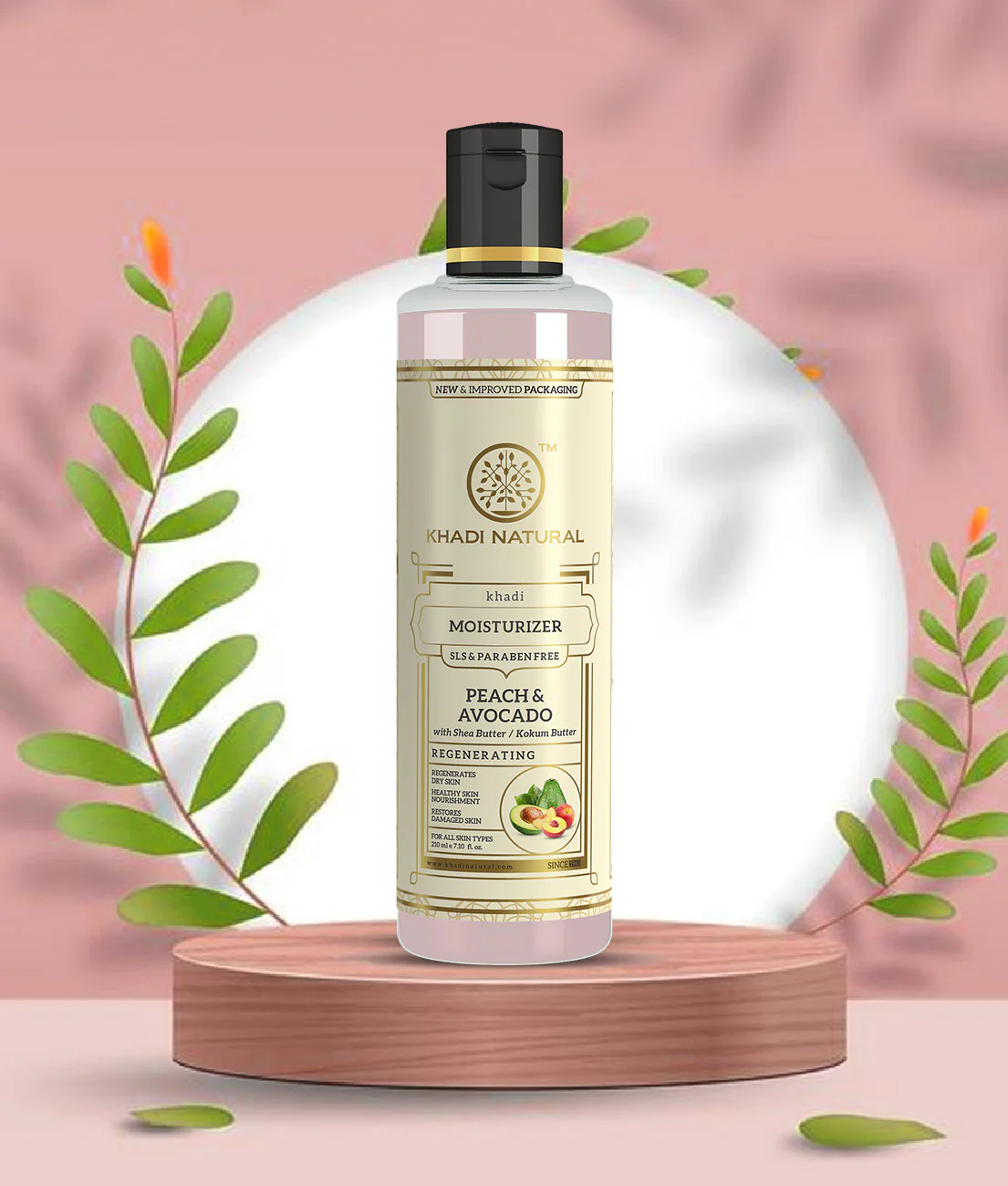 Khadi Natural Peach Avocado Moisturizer with SLS & Paraben Free - 210ml - Image 8