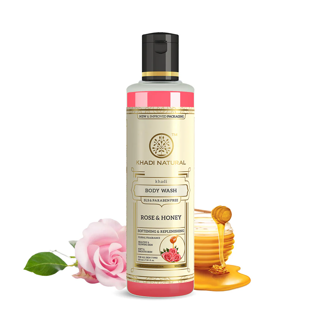 Khadi Natural Rose & Honey Body Wash SLS & Paraben Free - 210ml Sale - Image 5