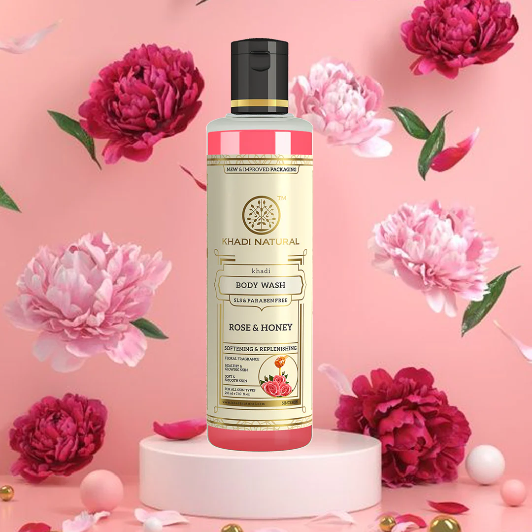 Khadi Natural Rose & Honey Body Wash SLS & Paraben Free - 210ml Sale - Image 6