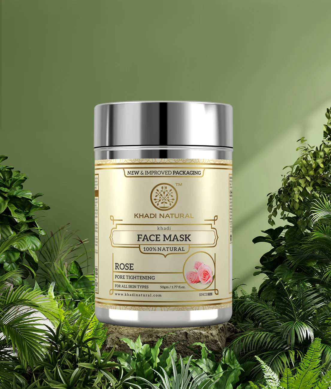 Khadi Natural Rose Face Mask - 50gm - Image 9