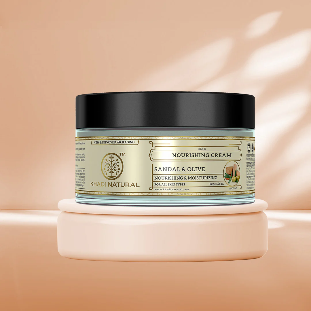 Khadi Natural Sandal & Olive Nourishing Face Cream - 50gm - Image 6