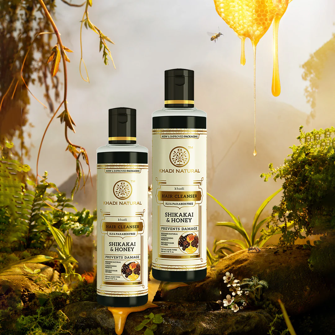 Khadi Natural Shikakai & Honey Hair Cleanser SLS & Paraben Free - 210ml - Image 5