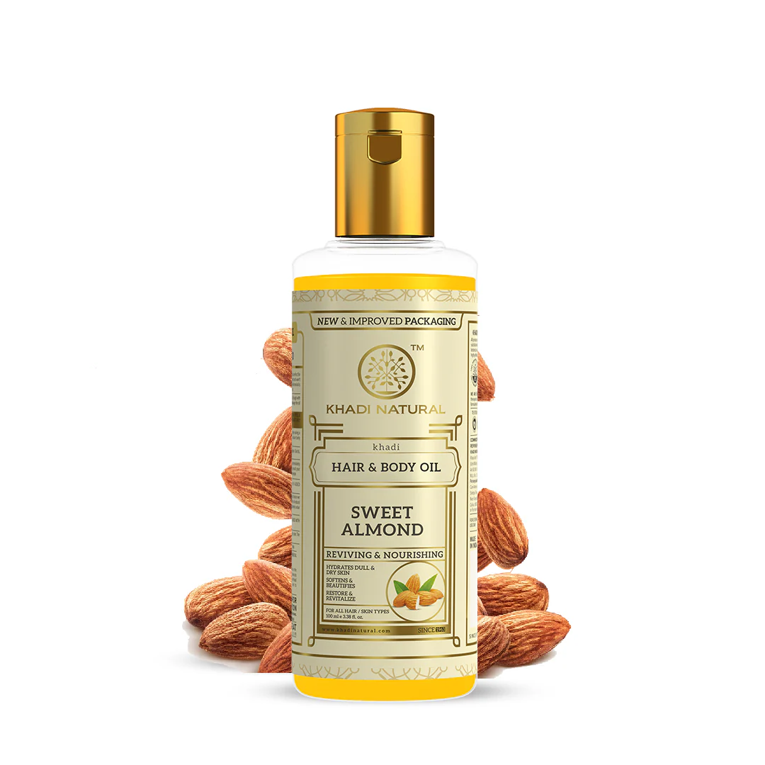 Khadi Natural Sweet Almond Hair & Body Oil - 100ml Sale - Image 5