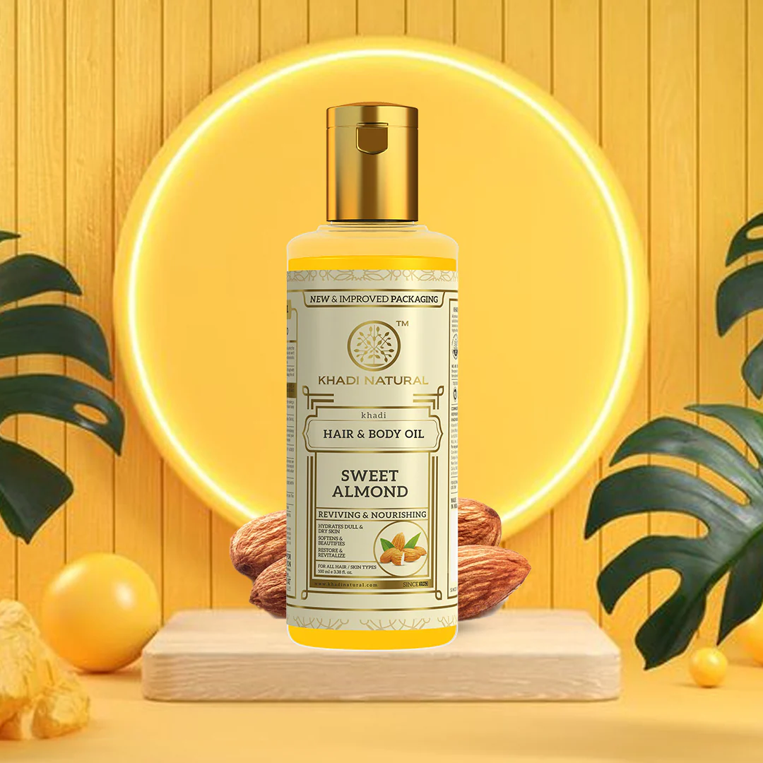 Khadi Natural Sweet Almond Hair & Body Oil - 100ml Sale - Image 6