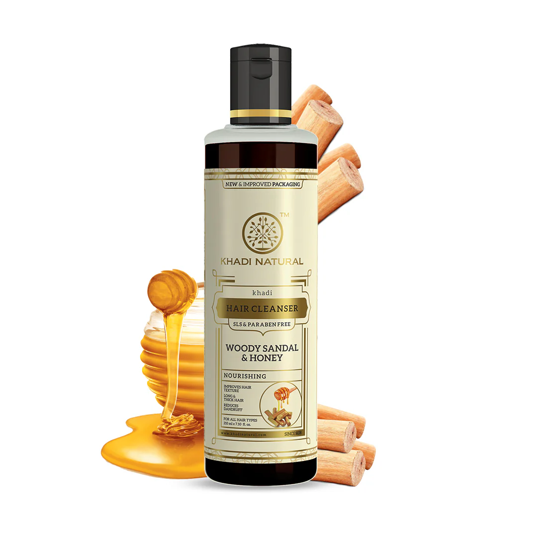 Khadi Natural Woody Sandal & Honey Hair Cleanser SLS & Paraben Free - 210ml Sale - Image 6