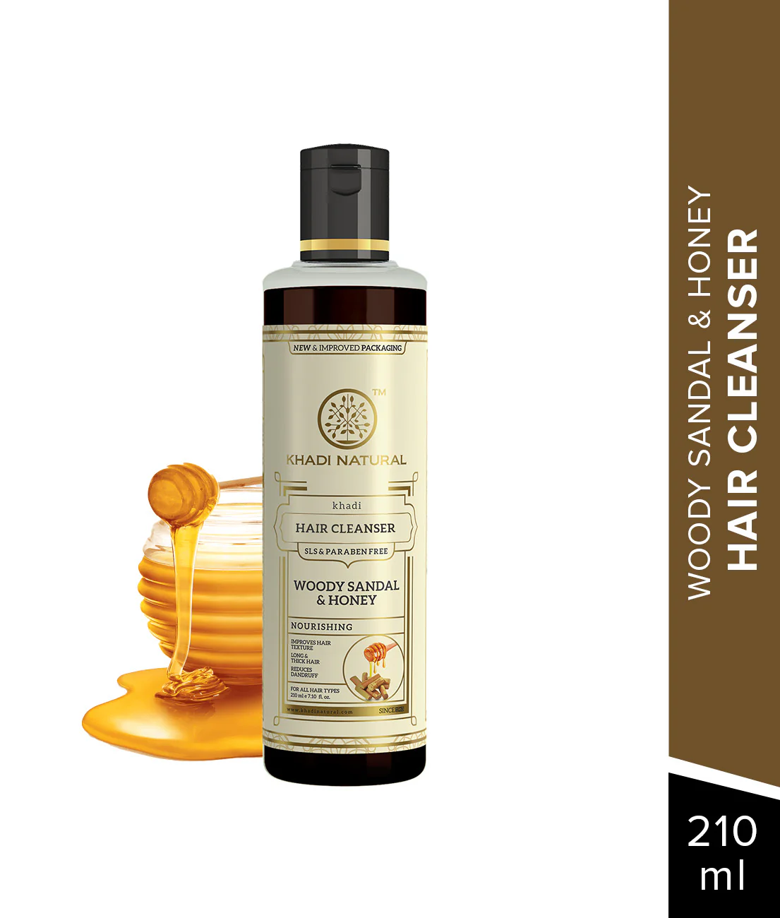 Khadi Natural Woody Sandal & Honey Hair Cleanser SLS & Paraben Free - 210ml Sale - Image 7