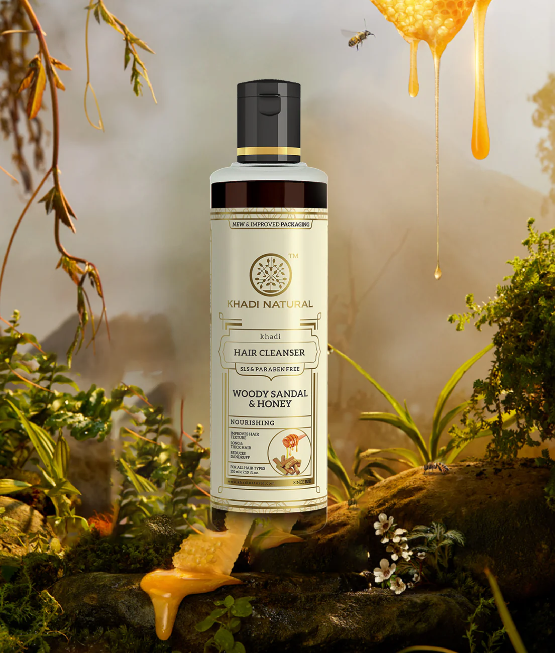 Khadi Natural Woody Sandal & Honey Hair Cleanser SLS & Paraben Free - 210ml Sale - Image 8